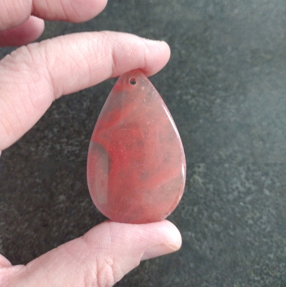 Cherry Quartz Teardrop Pendant Gemstone - Picture 1 of 4